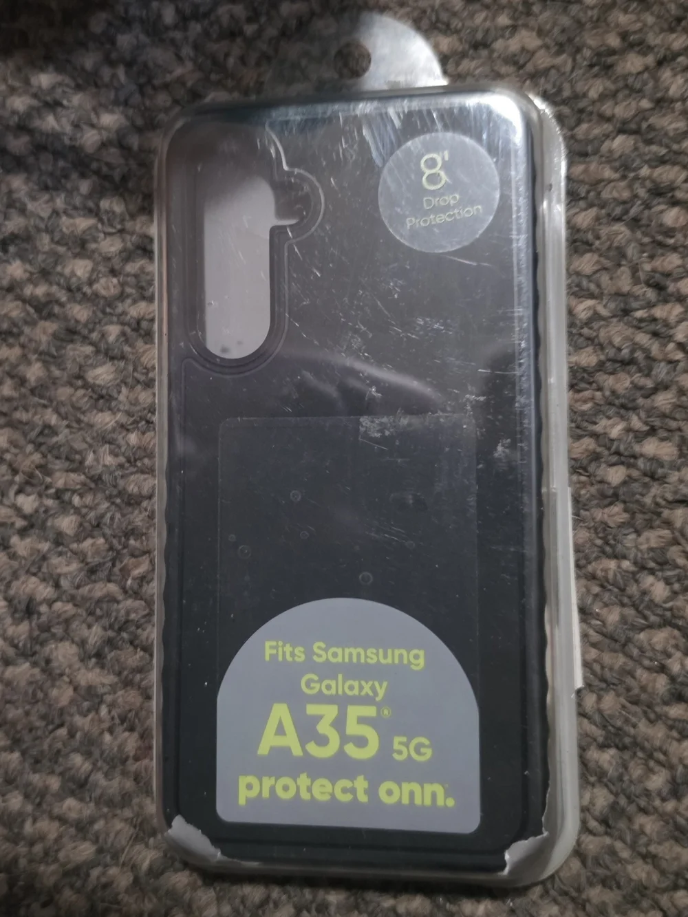 onn. Black Protective Case for Samsung Galaxy A35 5G - 8' Drop Protection